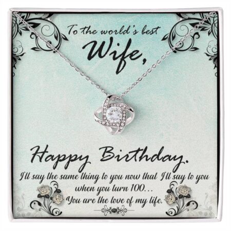 To my wife love knot necklace
