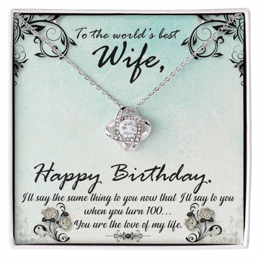 To my wife love knot necklace