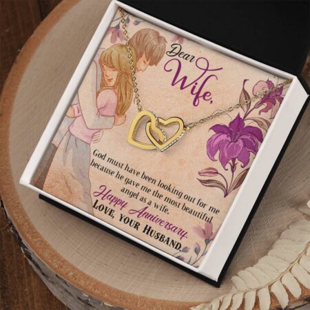 Dear wife love Interlocking Hearts necklace