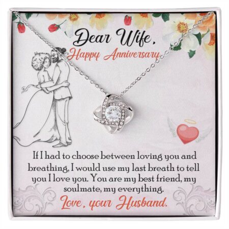 Dear wife love knot necklace