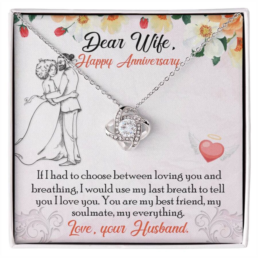 Dear wife love knot necklace
