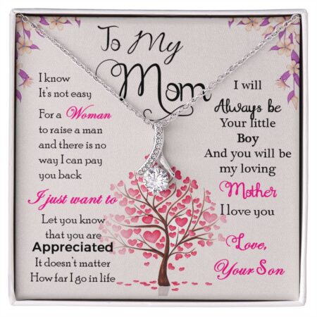 To my mom zirconia Pendant necklace